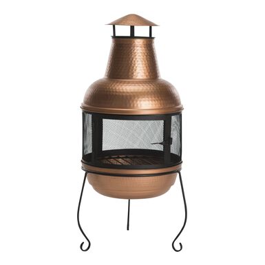 Copper Hammered Metal Chiminea