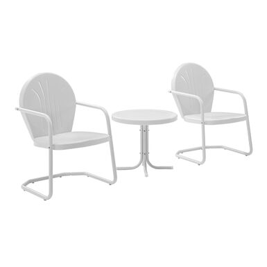 Durresi Metal Mid Century 3 Piece Outdoor Furniture Set
