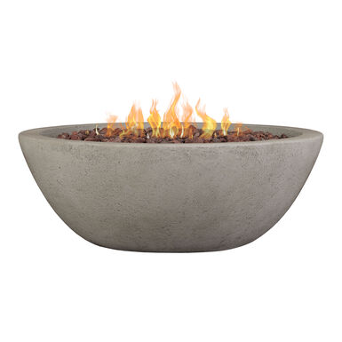 Portside Round Faux Stone Bowl Gas Fire Pit