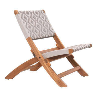 Megara Wood and Faux Rattan Folding Outdoor Chair