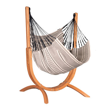Jaxon Cotton Hammock Chair with Eucalyptus Stand Set