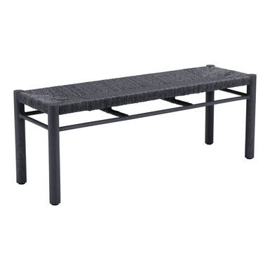 Harrington Metal and Faux Rattan Outdoor Dining Bench