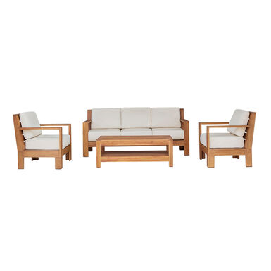 Burch Teak Wood and Sunbrella Cushion 4 Piece Outdoor Furniture Set