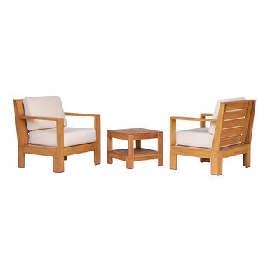 Burch Teak Wood and Sunbrella 3 Piece Outdoor Furniture Set