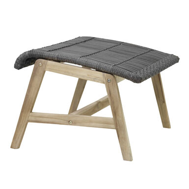 Hakui Gray All Weather and Teak Outdoor Ottoman Set Of 2