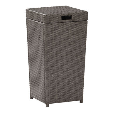 Pinamar Gray All Weather Wicker Outdoor Trash Can