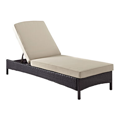 Pinamar Espresso All Weather Outdoor Chaise and Sand Cushion