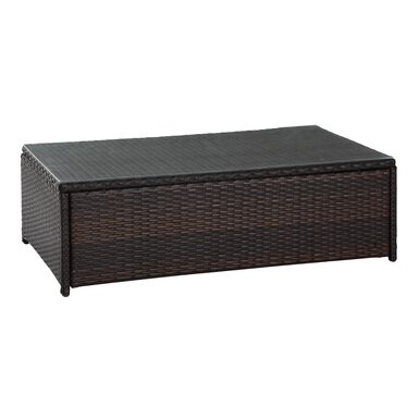 Pinamar Espresso All Weather Wicker Glass Top Coffee Table