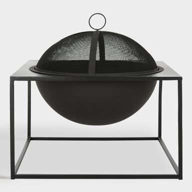 Open Square Black Iron Auston Fire Pit