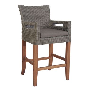 Kimo Gray All Weather Wicker Outdoor Counter Stool Set of 2