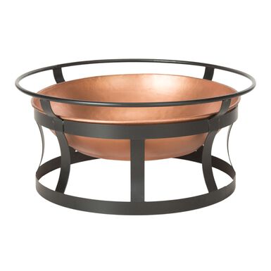 Coppery Iron Bowl and Black Steel Fire Pit