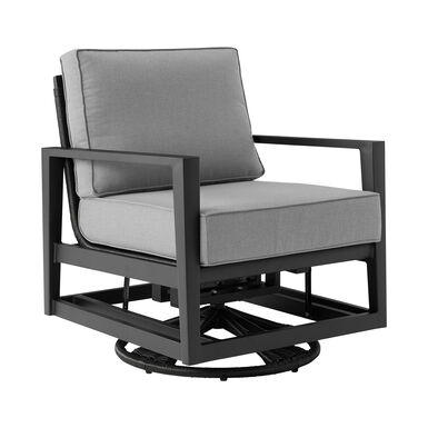 Rhodes Black Metal Outdoor Swivel Glider Chair