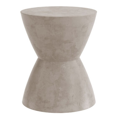 Leland Tonal Gray Faux Stone Hourglass Outdoor Side Table