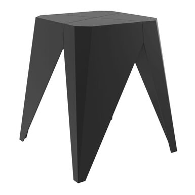 Pacey Black Outdoor Stacking Side Table and Stool 4 Piece Set