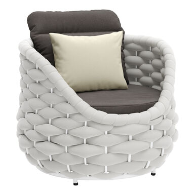 Gael Gray and White Chunky Rope Outdoor Chair