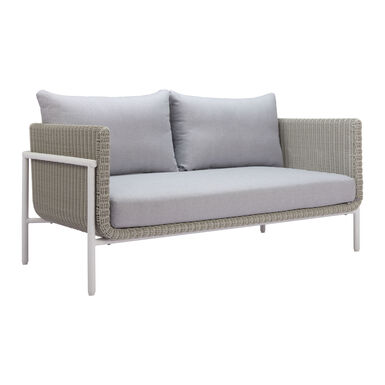 Vashti Gray All Weather Wicker and Metal Outdoor Loveseat