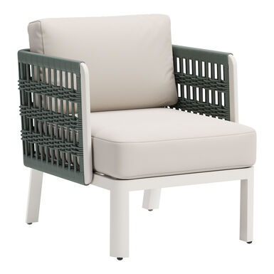 Talita White and Dark Green All Weather Rope Outdoor Chair