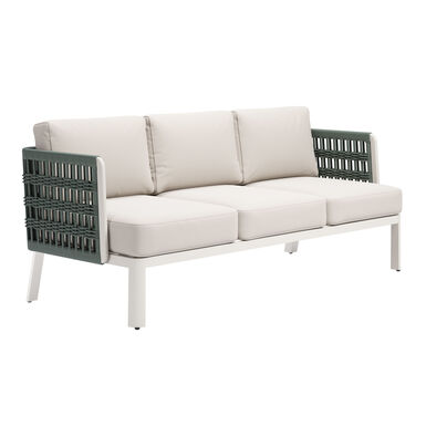 Talita White and Dark Green All Weather Rope Outdoor Couch