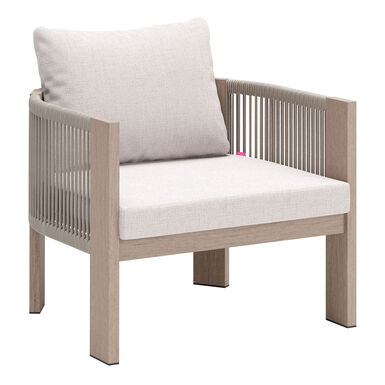 Calantha Beige Aluminum and All Weather Rope Outdoor Chair