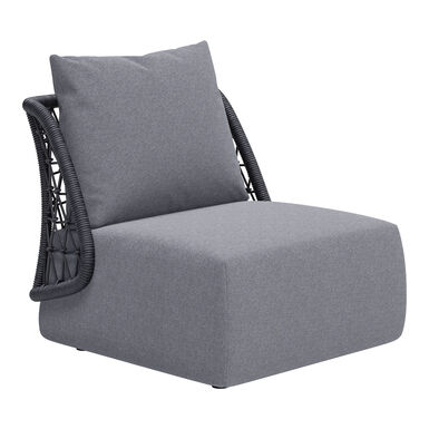 Mekan Dark Gray All Weather Woven Back Outdoor Chair