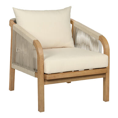 Tarantella Blonde Eucalyptus and Gray Rope Outdoor Chair