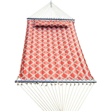 Crawford Sienna and Taupe Quilted Geo Hammock with Pocket