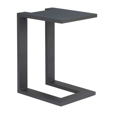 Barron Black Metal C Shaped Outdoor Side Table