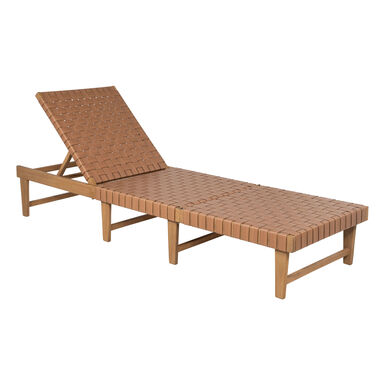 Coffey Wood and Faux Rattan Outdoor Chaise Lounge