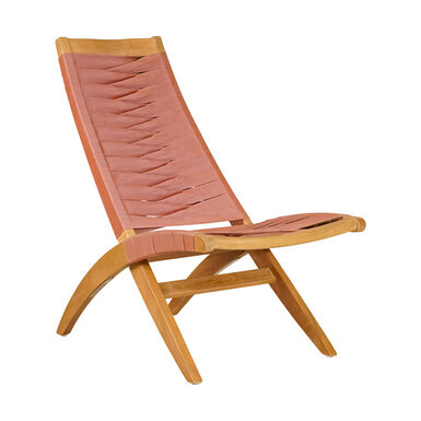 Goodman Wood and Terracotta Woven Outdoor Lounge Chair