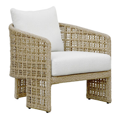 Arise Natural Rope and Boucle Outdoor Chair and Ottoman Set