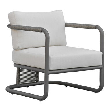 Nomi Gray Metal and Rope Outdoor Chair