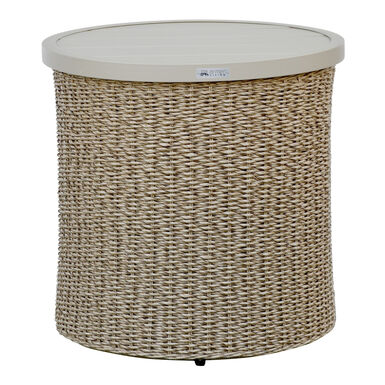 Axis Round Natural All Weather Wicker and Metal Outdoor Side Table