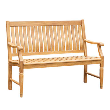 Drift Teak Wood Turned Leg Outdoor Bench