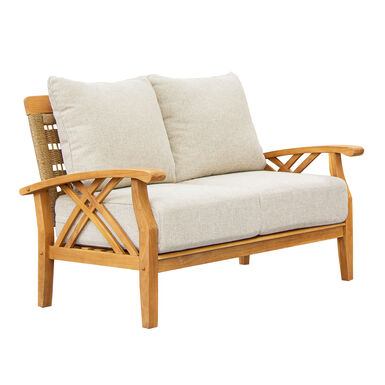 Juarez Teak and All Weather Wicker Outdoor Loveseat