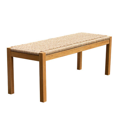Hearth Teak Wood and All Weather Wicker Outdoor Bench