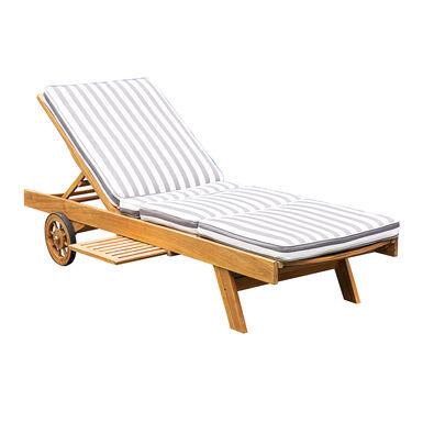 Webster Teak Wood Outdoor Chaise Lounge with Cushion