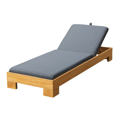 Loom Teak Wood Upholstered Outdoor Lounger with Cover