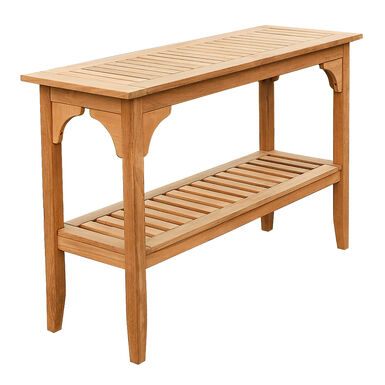 Webster Teak Wood Outdoor Console Table with Shelf