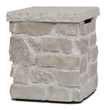 Scottsdale Beige Faux Stone Propane Tank Holder Side Table