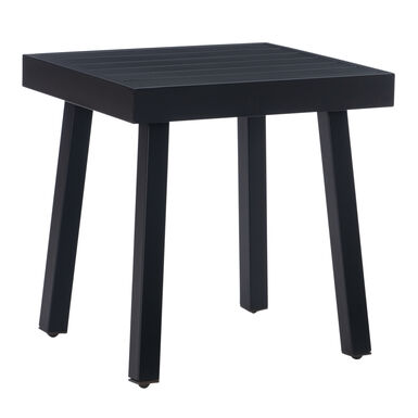 Palawan Black Slatted Aluminum Outdoor Side Table