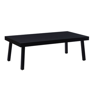 Palawan Black Slatted Aluminum Outdoor Coffee Table