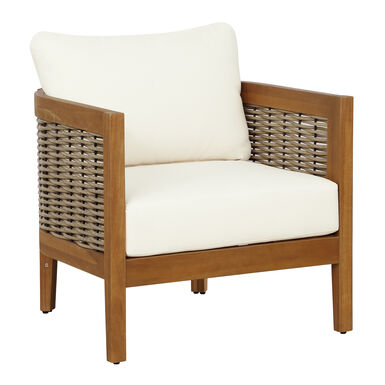 Vidura Acacia Wood and All Weather Wicker Outdoor Chair