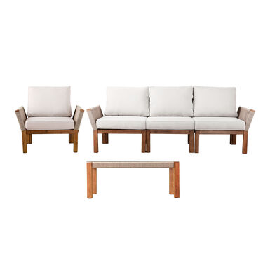 Zurich Rope and Acacia Wood Outdoor Furniture Collection